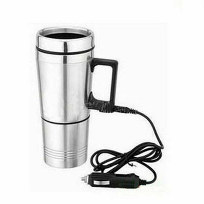 12V Stainless Steel Car Camping Heating Cup Milk Water Tea Coffee Bottle Warmer