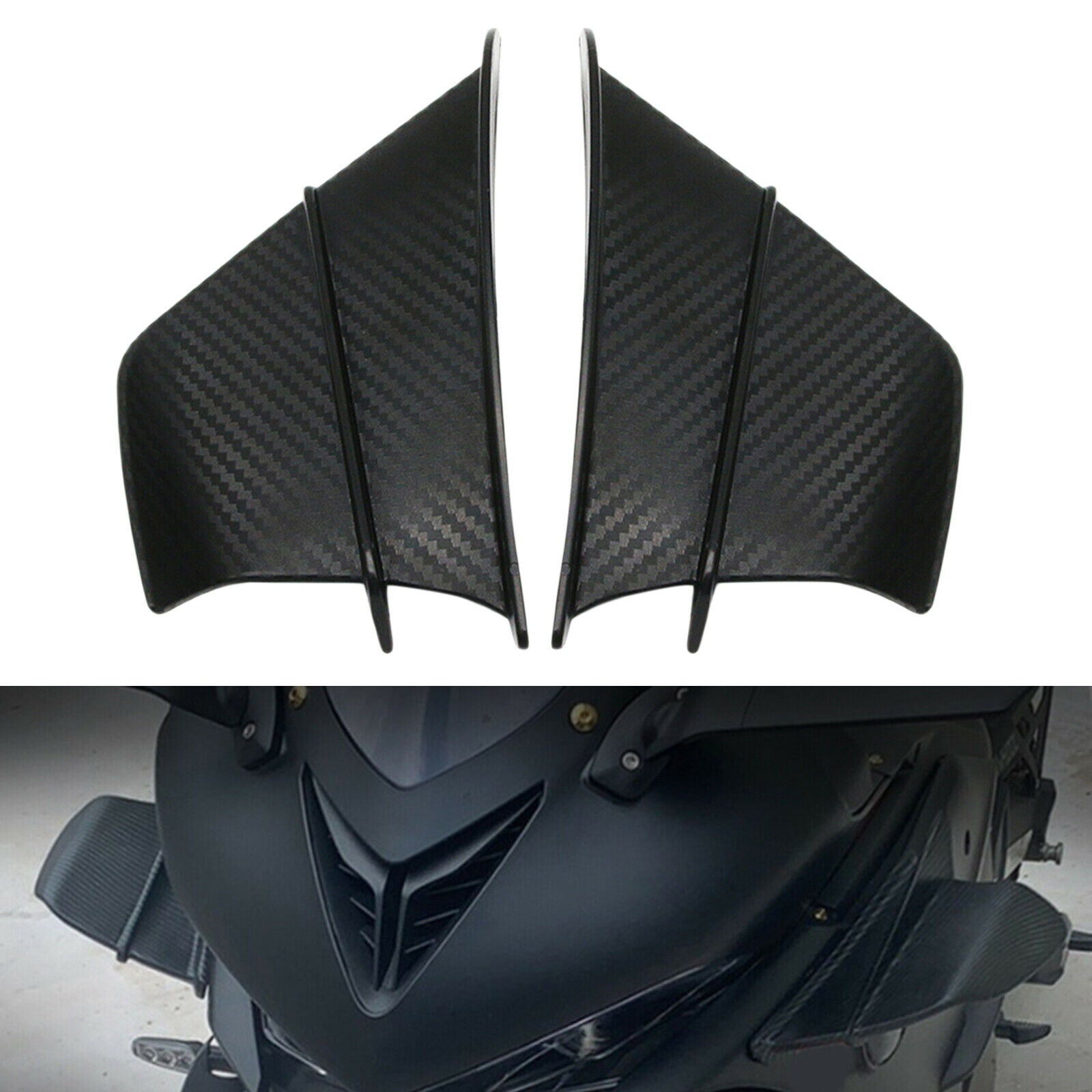 Carbon Fibre Motorcycle Fixed Wind Wing Winglets Side Stickers Decoration