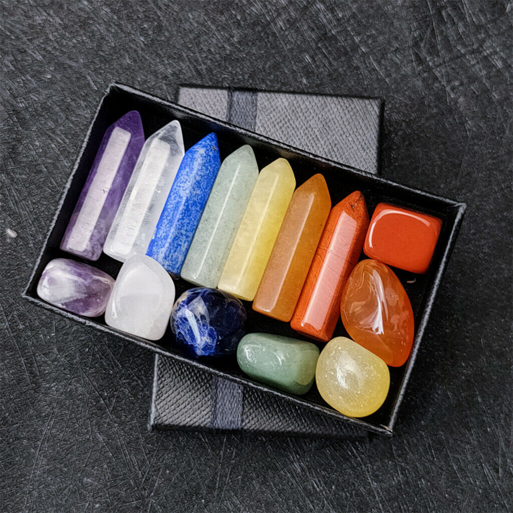 Multi-colored Crystal Energy Stones Hexagonal Column Red Jasper Topaz Gems