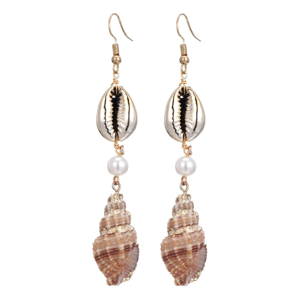 2Pcs Beautiful Women Earring Fashion Conch Ear Studs Beach Wedding Jewelry