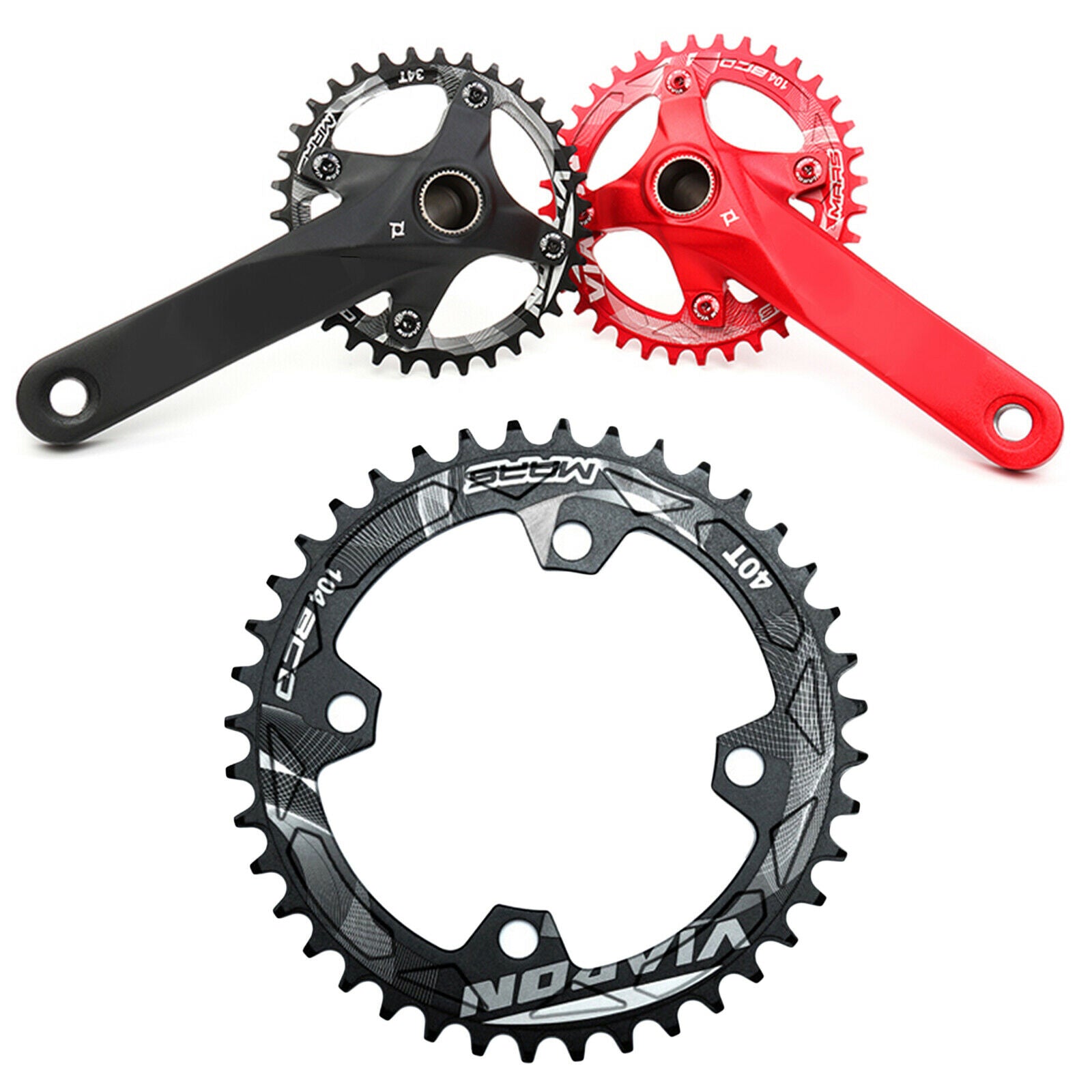 Bike Chainring Folding Bicycle Aluminum Alloy 104BCD Chainwheel Black 40T