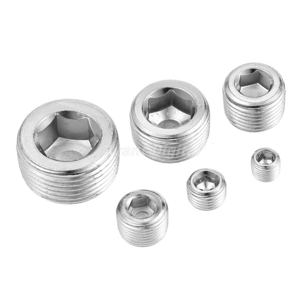 10Pcs 1/8" NPT Male Countersunk Iron Internal Hexagonal Thread Socket Pipe Plug