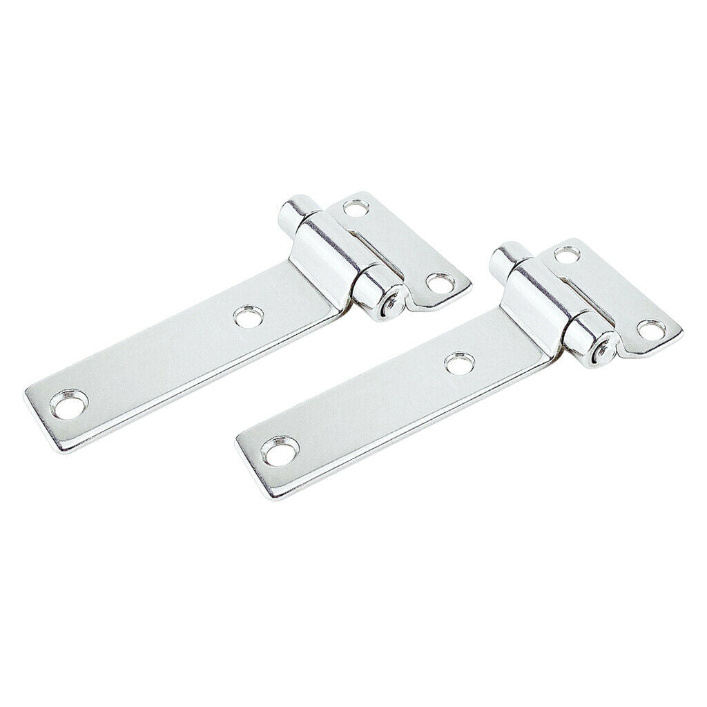 Set of 2 Polished T Hinge Door Hinges Heavy-duty Boat Hardware Cabinet Hinge