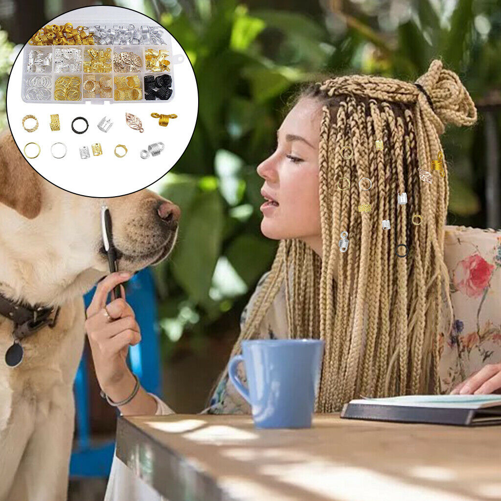 200 Pieces Metal Hair Jewelry Rings Decorations Pendants Hair Coil Dreadlocks