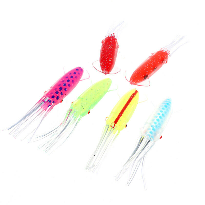 6pcs/lot Squid Jigs Silicone Fishing Lure Soft Bait Octopus Fishing Tac bnLDU Rf