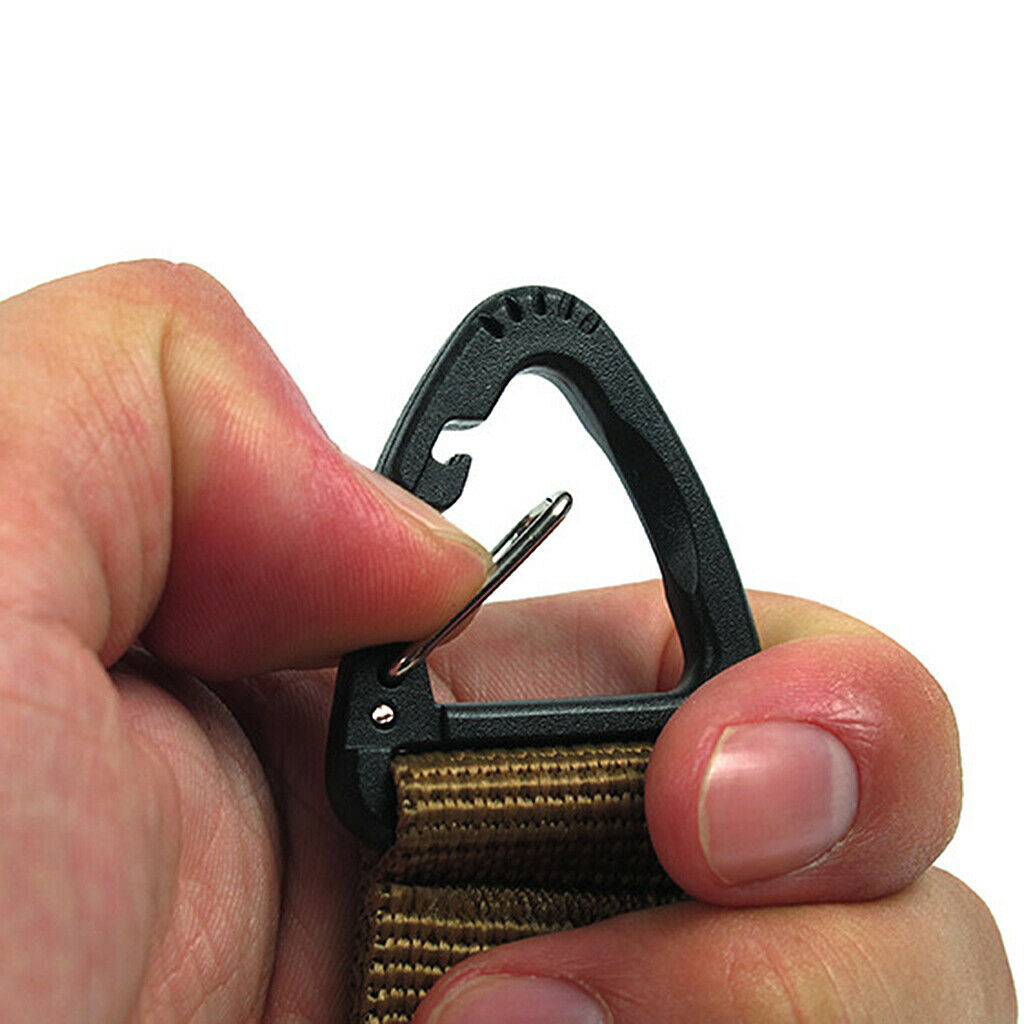 2pcs Nylon Webbing Buckle Camping Carabiner Clip Dual Ended Triangular Hook