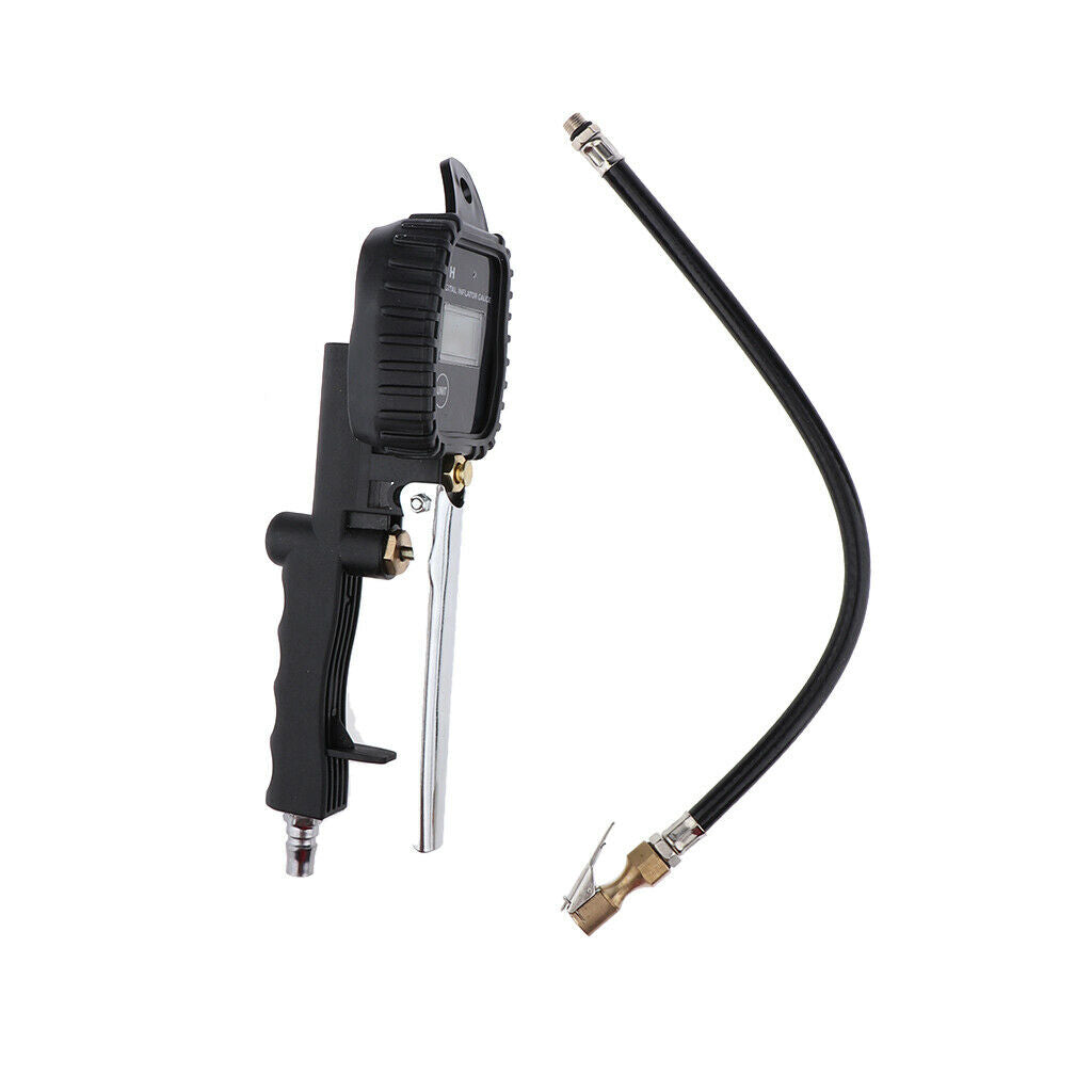Auto Car Tyre Inflator Tire Pump Pressure Gauge Compressor Air Flexible Hose