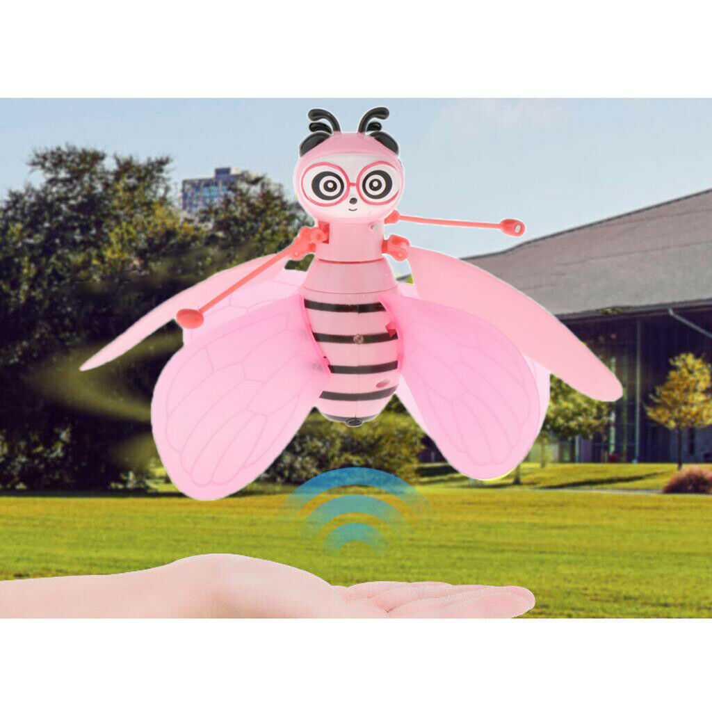 Pink Flying Mini Bee Remote Control Toys Electronic Infrared Induction Aircraft