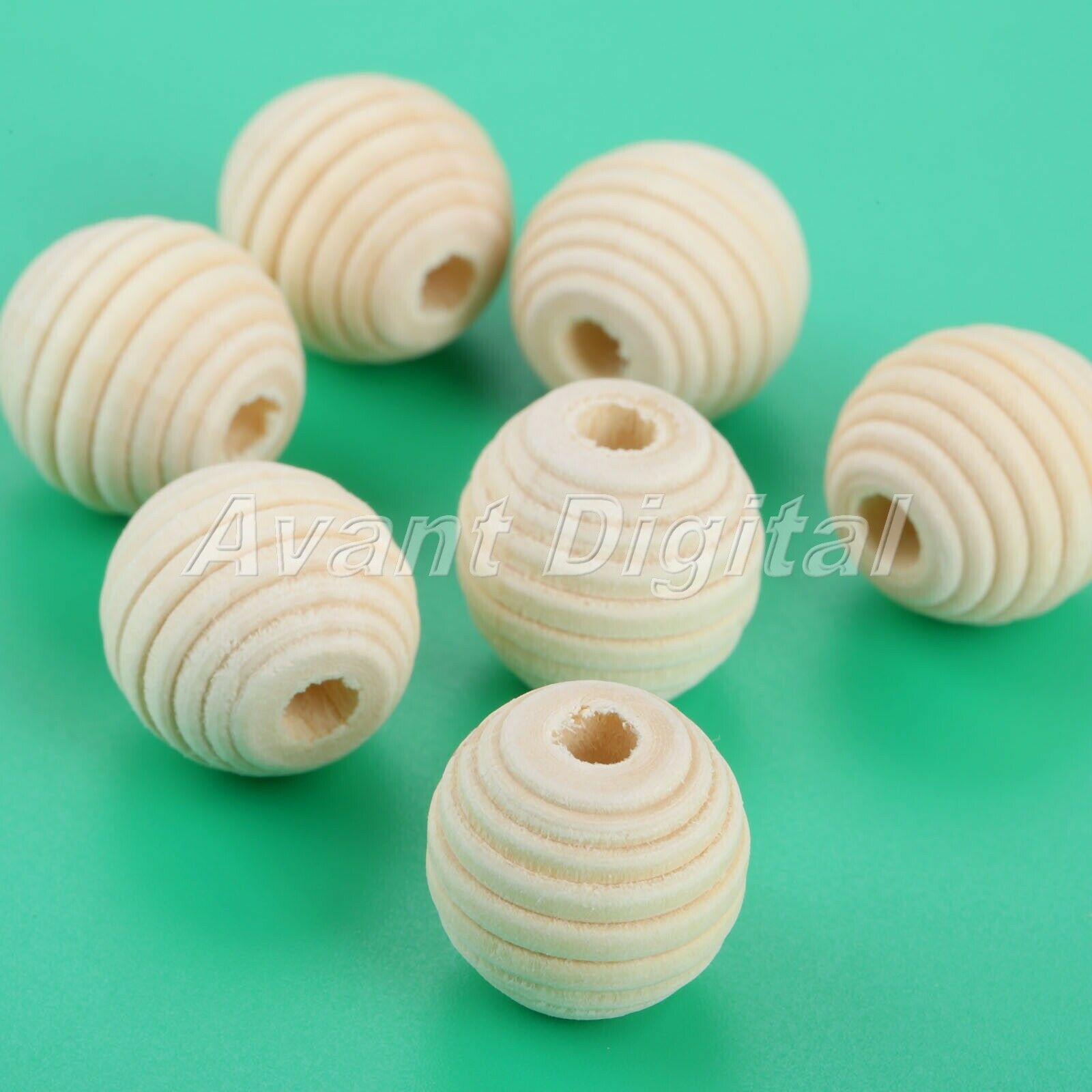 20pcs Round Unfinished Natural Screw Whorl Wave Beads Charms Findings DIY 20mm