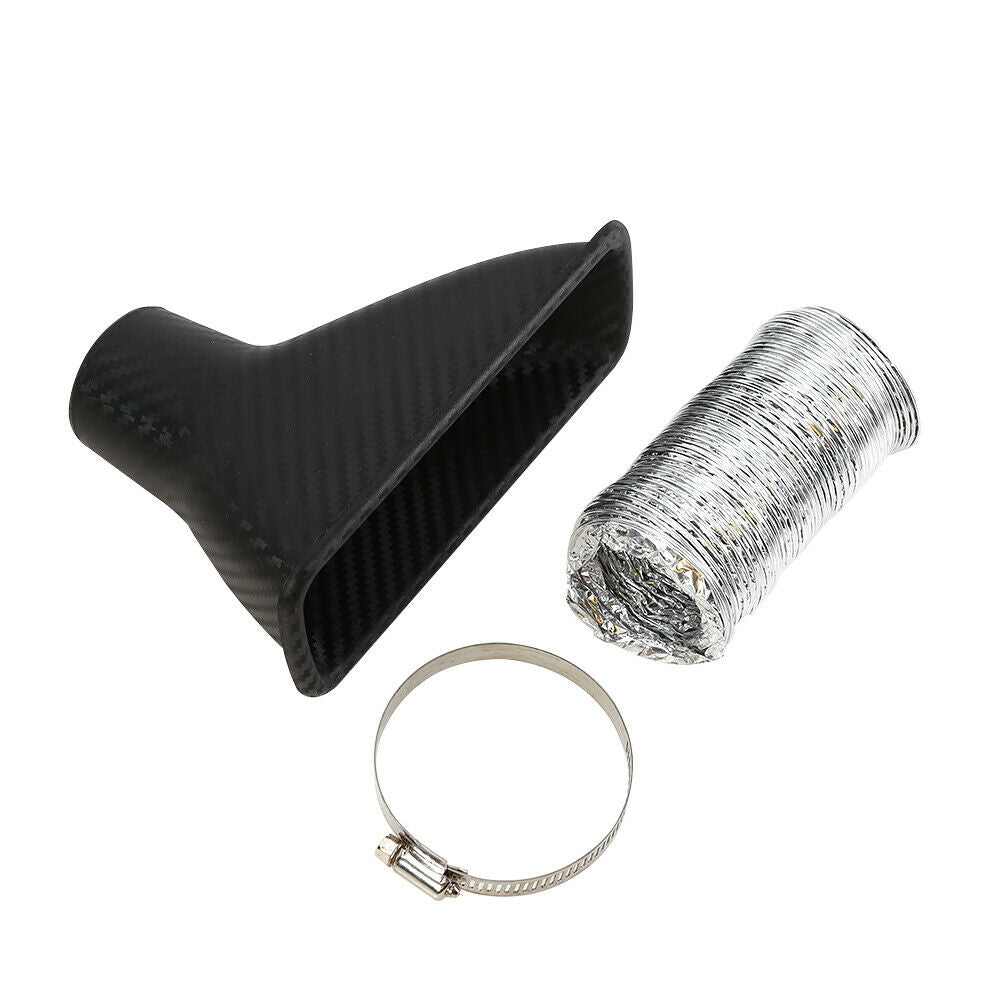Carbon Fiber Look Car Front Bumper Turbo Air Intake Pipe Turbine Inlet Pipe Kit