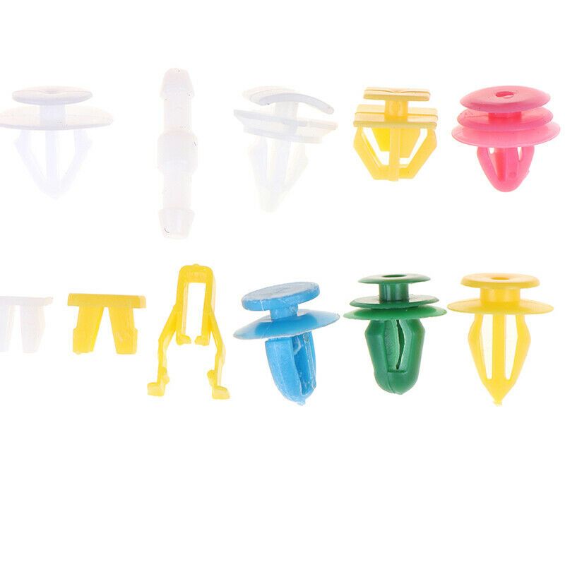 100Pcs Car door plastic mixed fastener clip bumper fender trim rivet with t_DD