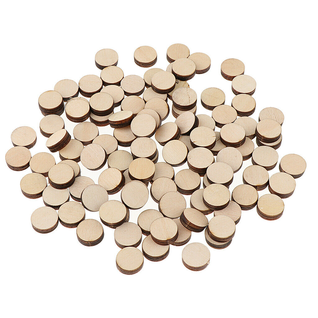 100 Pcs Mini Round Wooden Tree Wood Slices Wedding