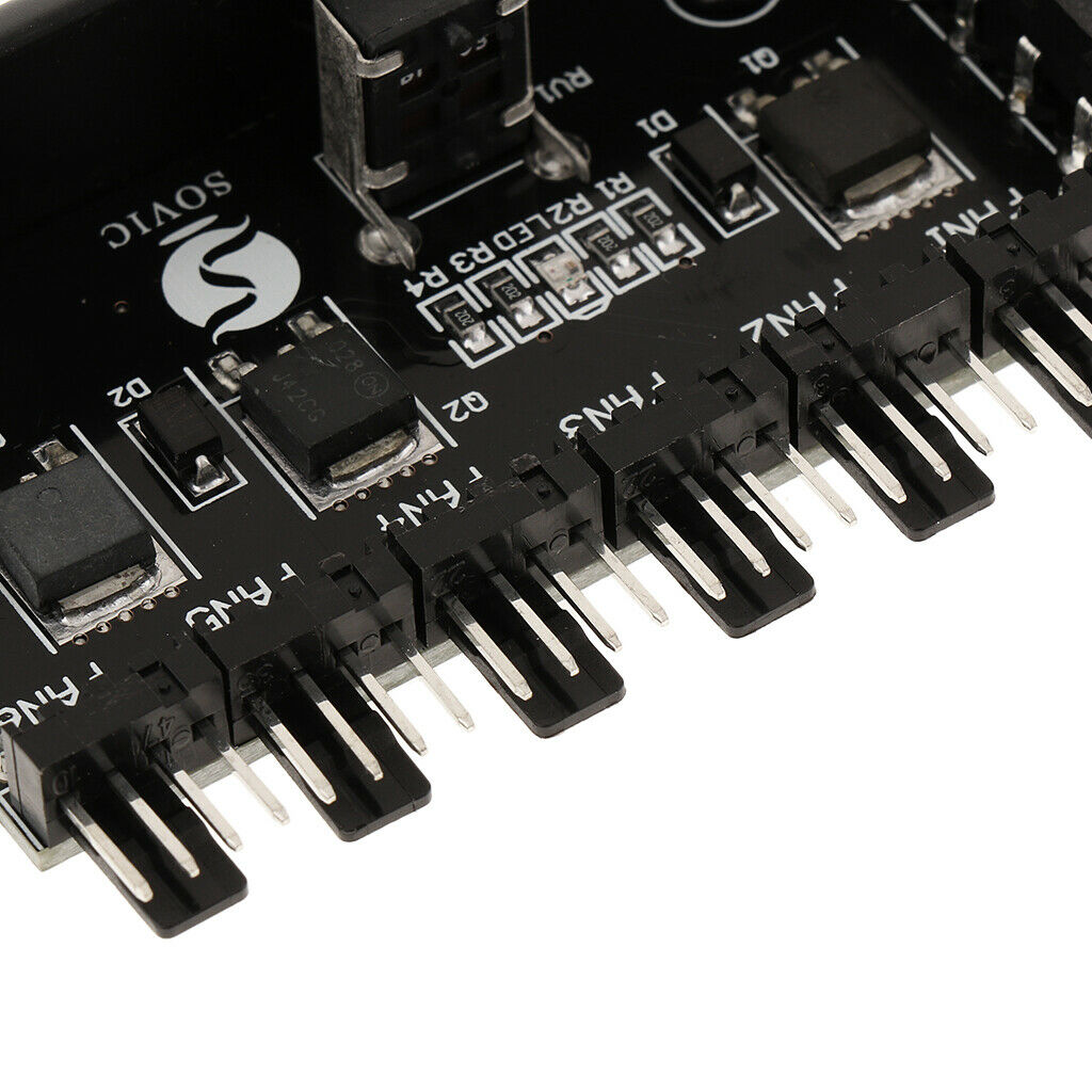 12V 4 Pins Power PCI PWM 6-Channel Computer PC Cooling Fan Speed Controller HUB