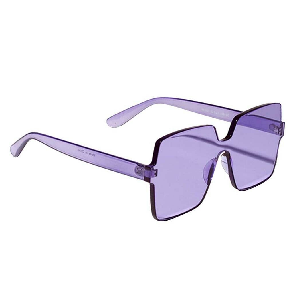 2PCS One-piece Sunglasses Square Rimless Designer Eyeglasses Party Shades