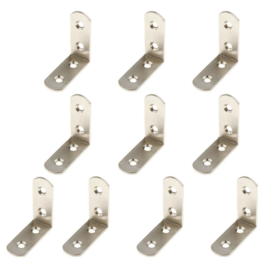 10pcs Thickened Steel Angle Fasteners Bracket Straight Angle Set 50x50x20mm