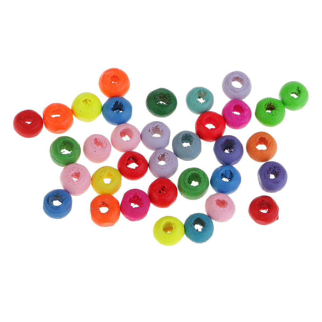 200 x Mixed Natural Wooden Beads European Beads For Kids DIY Jewelry Making