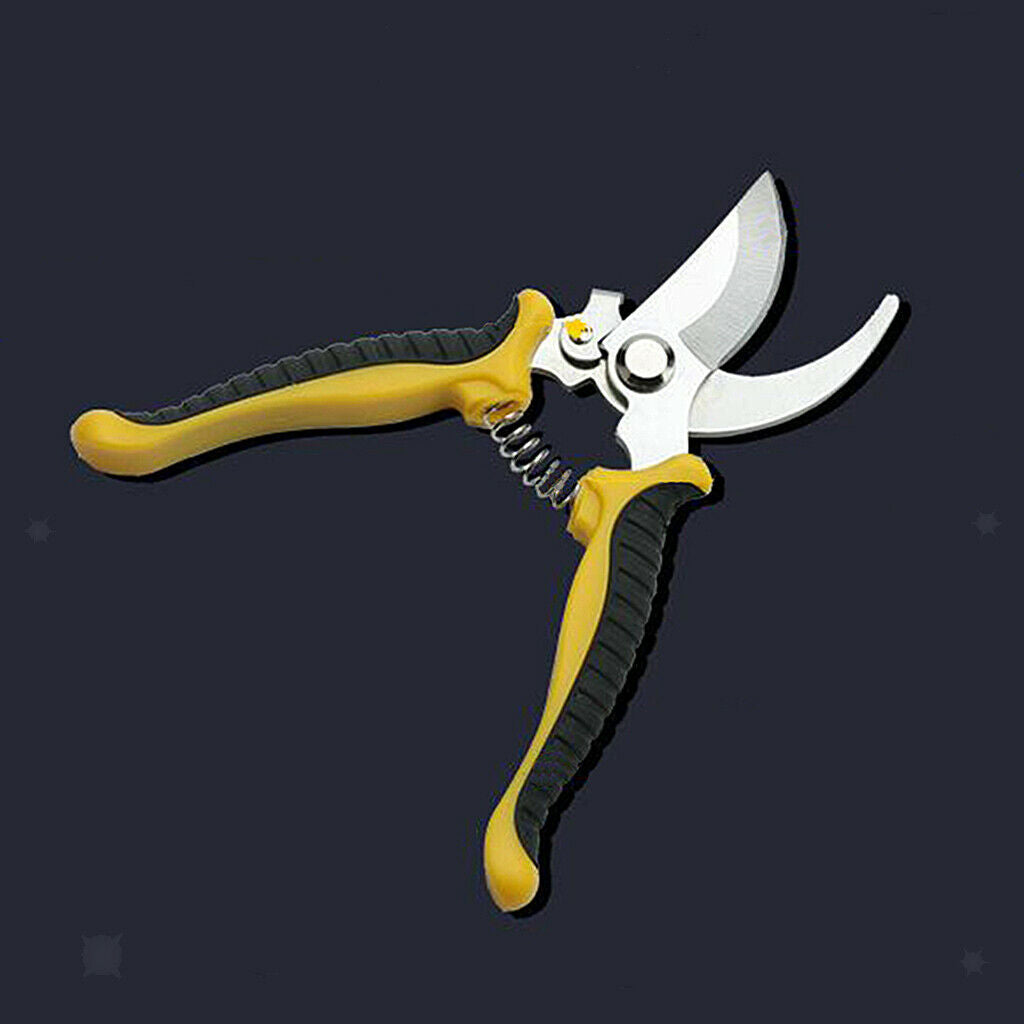 Pruning Shears Steel Gardening Hand Pruner for Comfortable Trimming Yellow