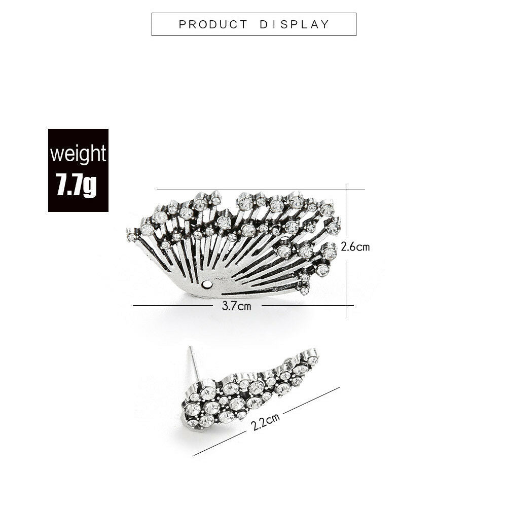 2018 Trendy Punk Style Zircon Statement Ear Stud Earrings Women Fashion Jewelry