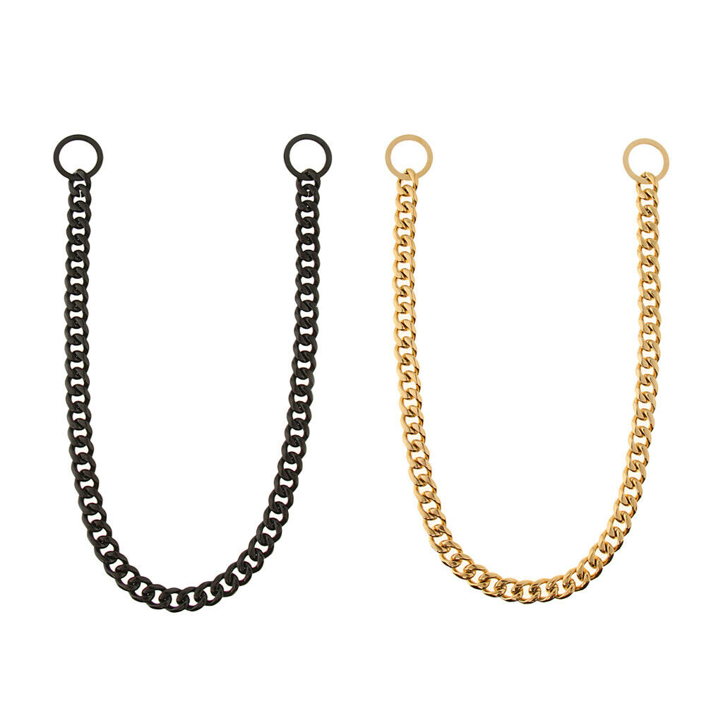 Large Stainless Steel Dog Cuban Link Collar Necklace Chain Black 20 inch