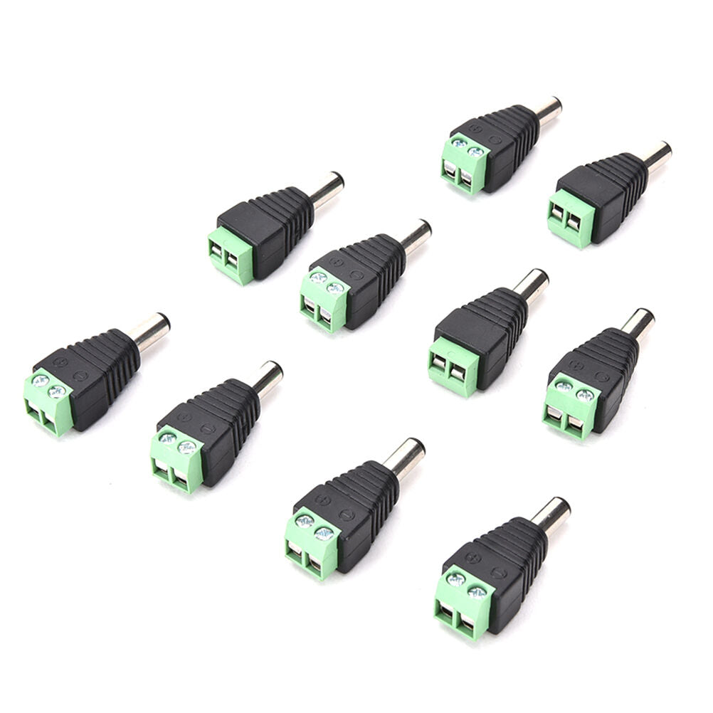 10pcs 5.5mm x 2.5mm CCTV camera DC Power Male Jack Connectors jiUNUSJ Lt