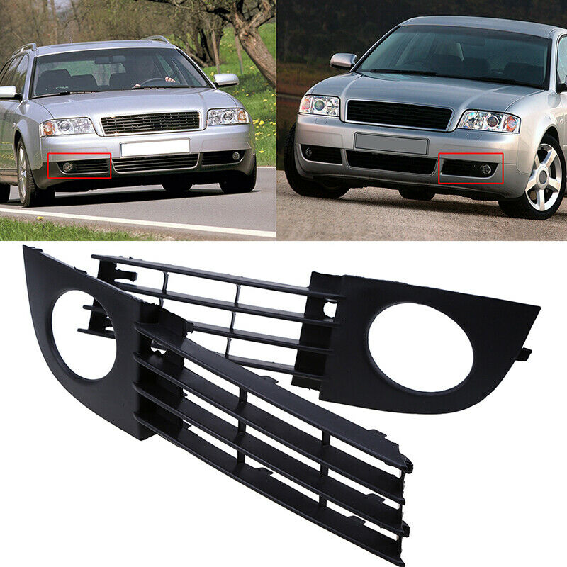 Fit Audi A6 C5 2002-2005 04 Pair Front Bumper Fog Light Lamp Grilles Vent Covers