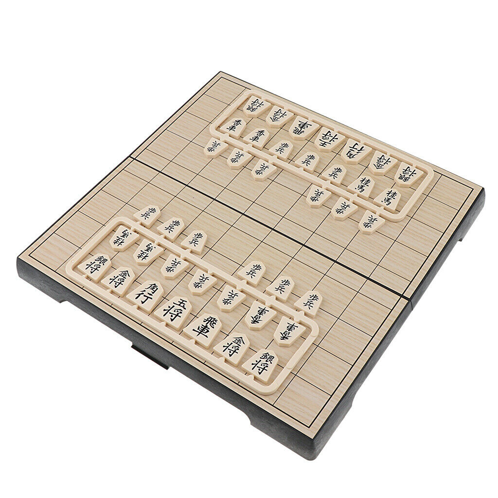 Plastic Shogi Japanese Chess Game Set with Folding Board & Pieces 4.92 x 9.84 x