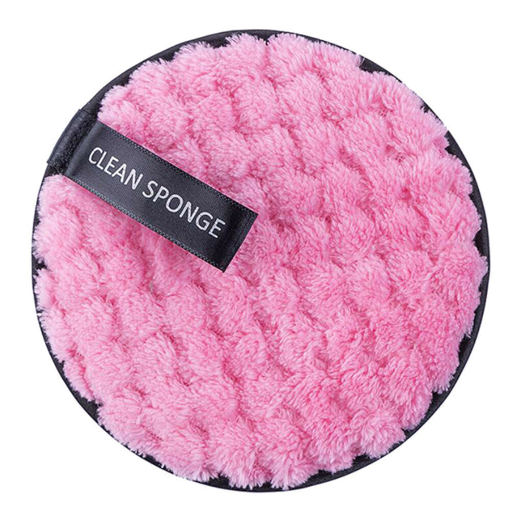 3pcs Reusable Microfiber Plush Makeup Remover Puff Face Cleansing Wipe
