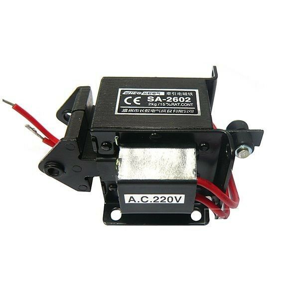 SA-2602 220V Stroke 15mm AC Tractive Solenoid Electromagnet 2KG 20N Force