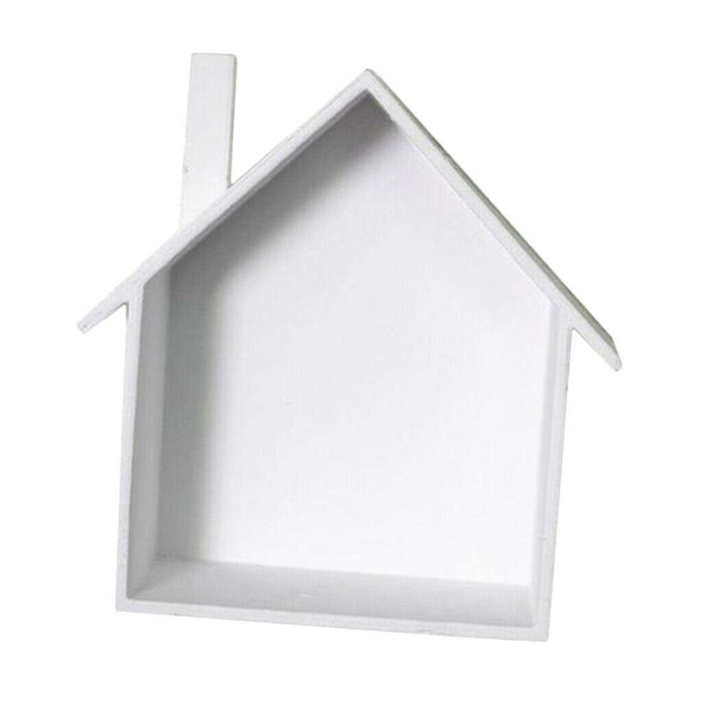 2x Wooden House-shaped Wall Storage Shelf Kids Room Decoration Display Shelf