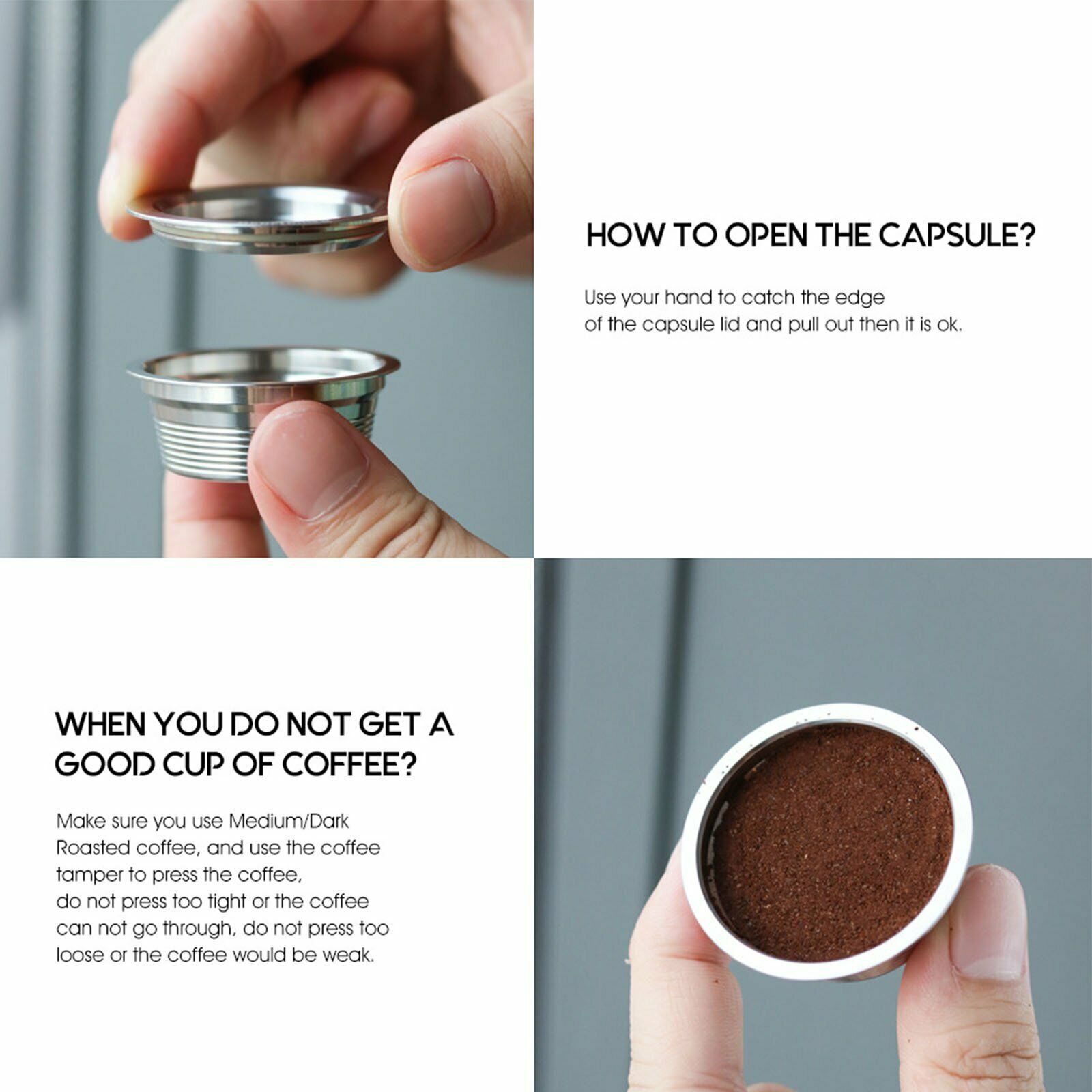 Reusable Coffee Pods Steel Capsules Filter for LAVAZZA A MODO MIO JOLIE ESPRIA