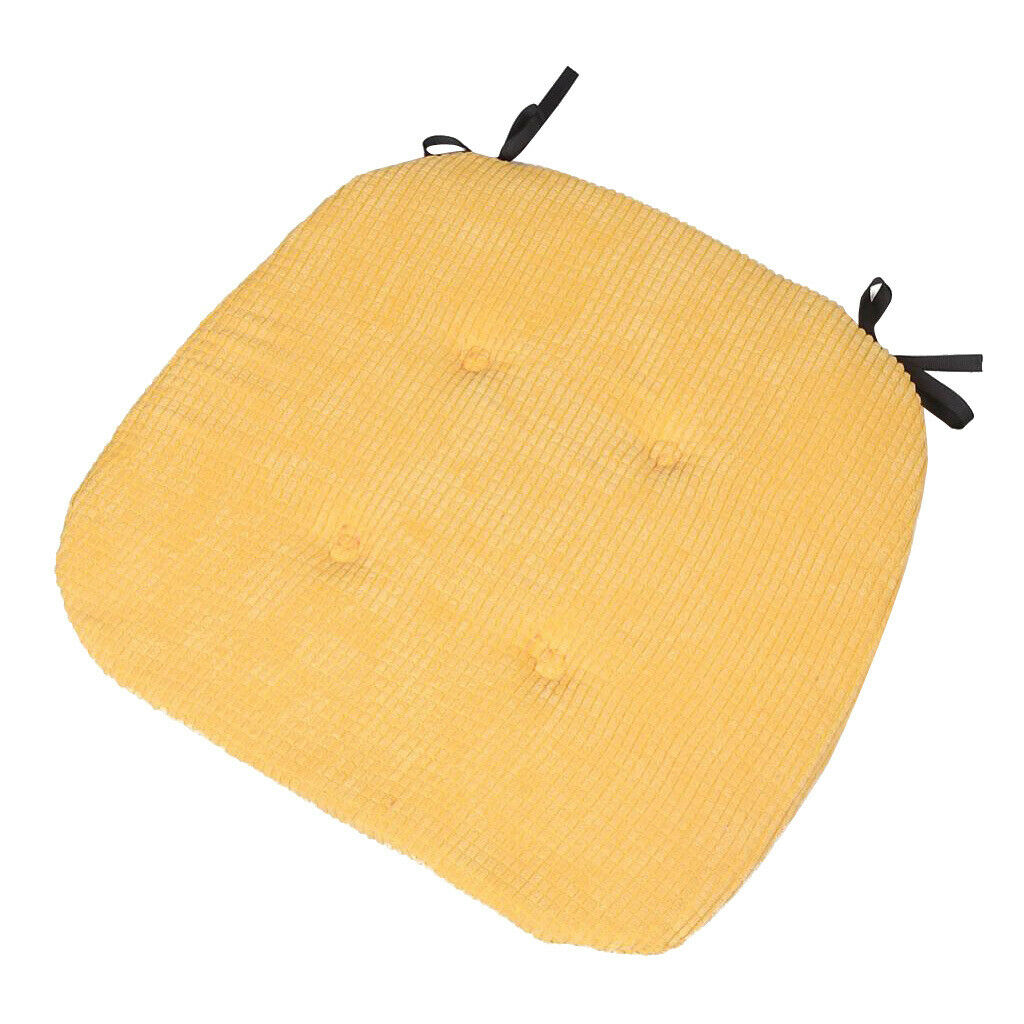 2-Piece Yellow Non- Polyester Seat Cushion with Ties 16 X 16 Inch
