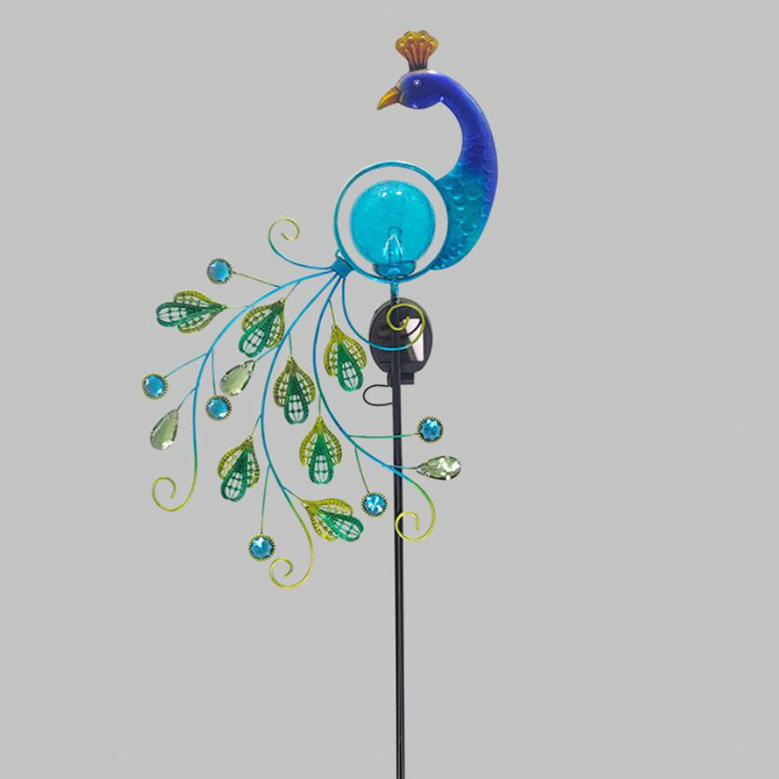 Outdoor Peacock Solar Light Yard Lawn Backyard Patio In-Ground Garden Lights