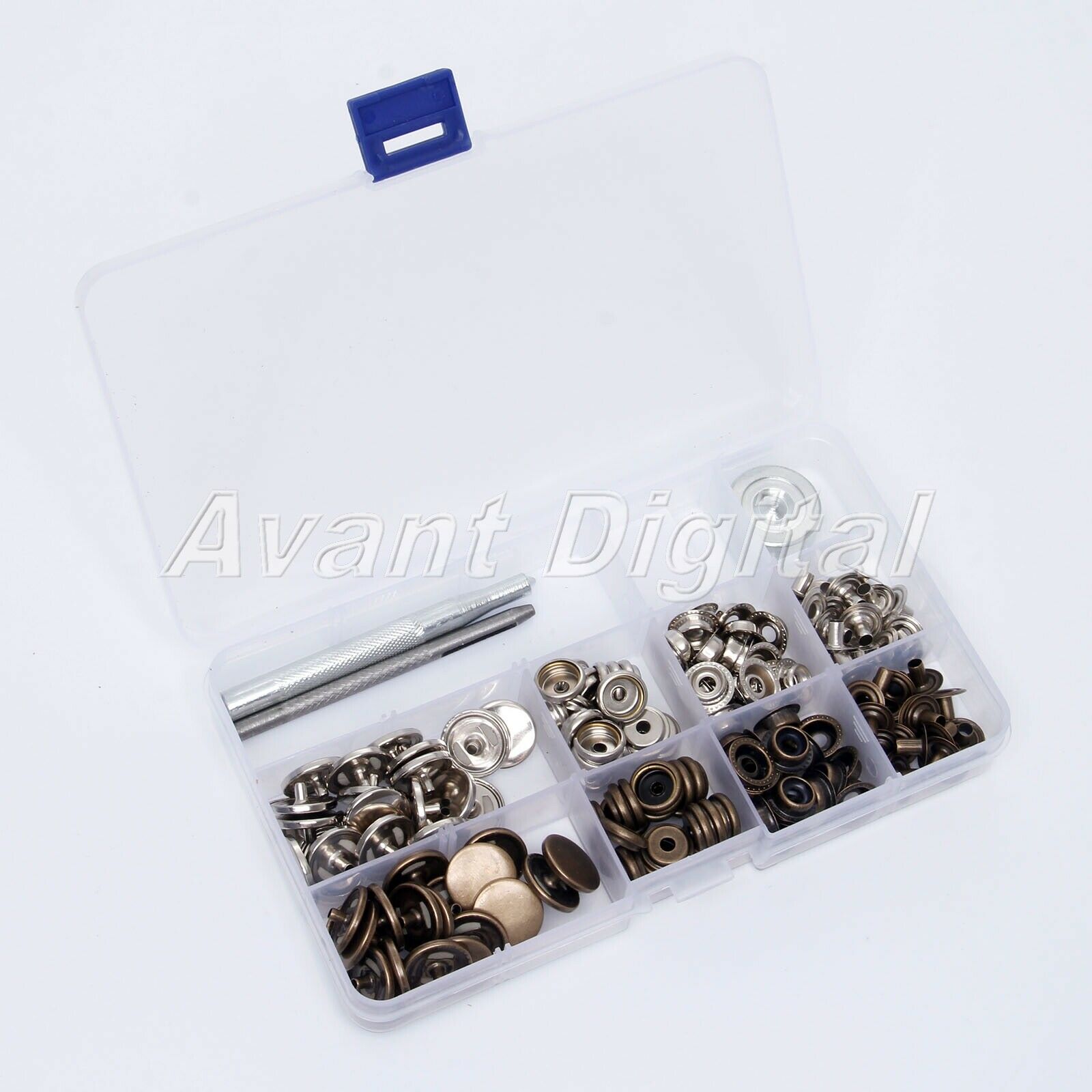 17mm 40Sets Snap Fastener Buttons + 3Pcs Tools Press Studs Sewing Leather Craft