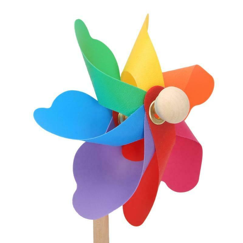 Wood Windmill Wind Spinner Pinwheels Home Garden Yard Decoration Kids Toys New