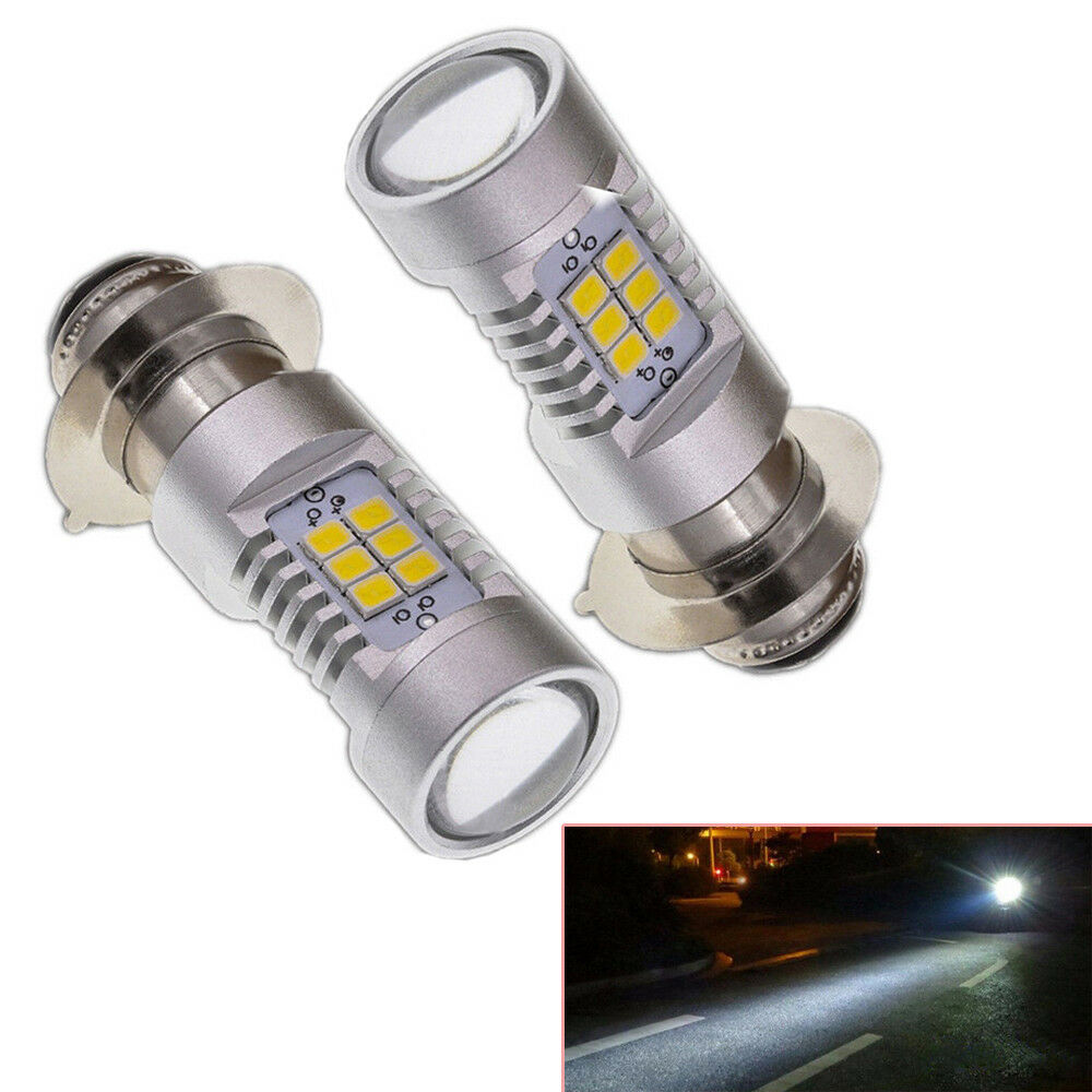 12V H6M P15D Moped Scooter LED Headlight Bulb Fog Light Projector Lens 1000 Lums