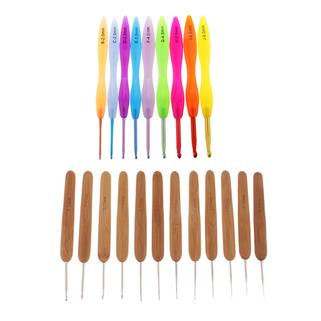 21Pcs Ergonomic Crochet Hooks Knitting Needles for Adults Beginners