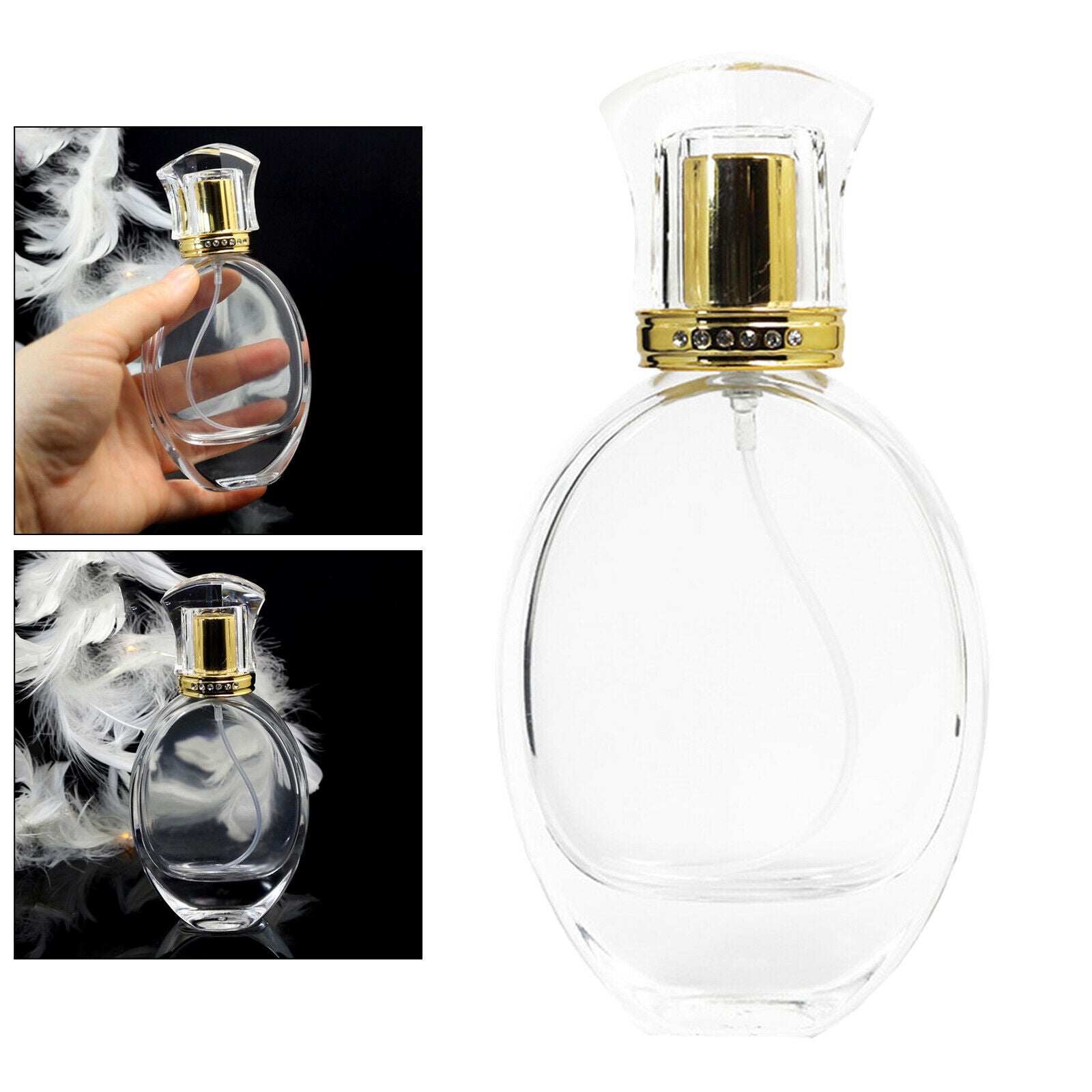 Travel 50ml Empty Clear Glass Cosmetics Perfume Spray Bottle Jar Home Decor