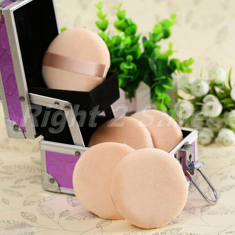 4Pcs Large Cosmetic Powder Polish Face Facial Pad Makeup Beauty Puff by Ribbon