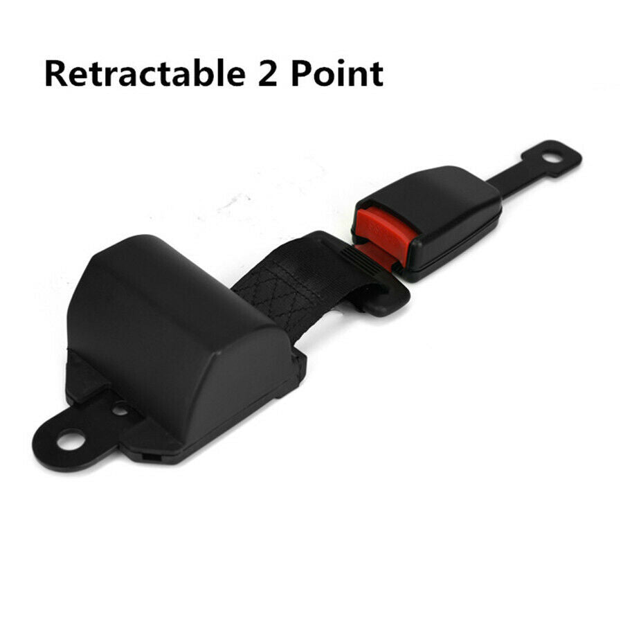 Fully Enclosed 2Point Seat Belt Retractable Car Safety Seatbelt Retractor&Buckle