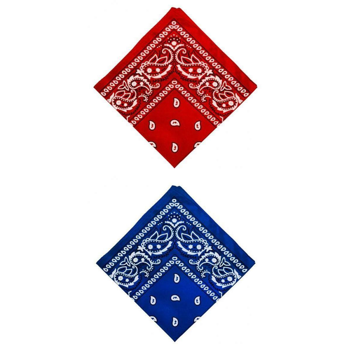 2Pcs 100% Cotton Paisley Print Paisley Cowboy Bandana Head Wrap Hair Band