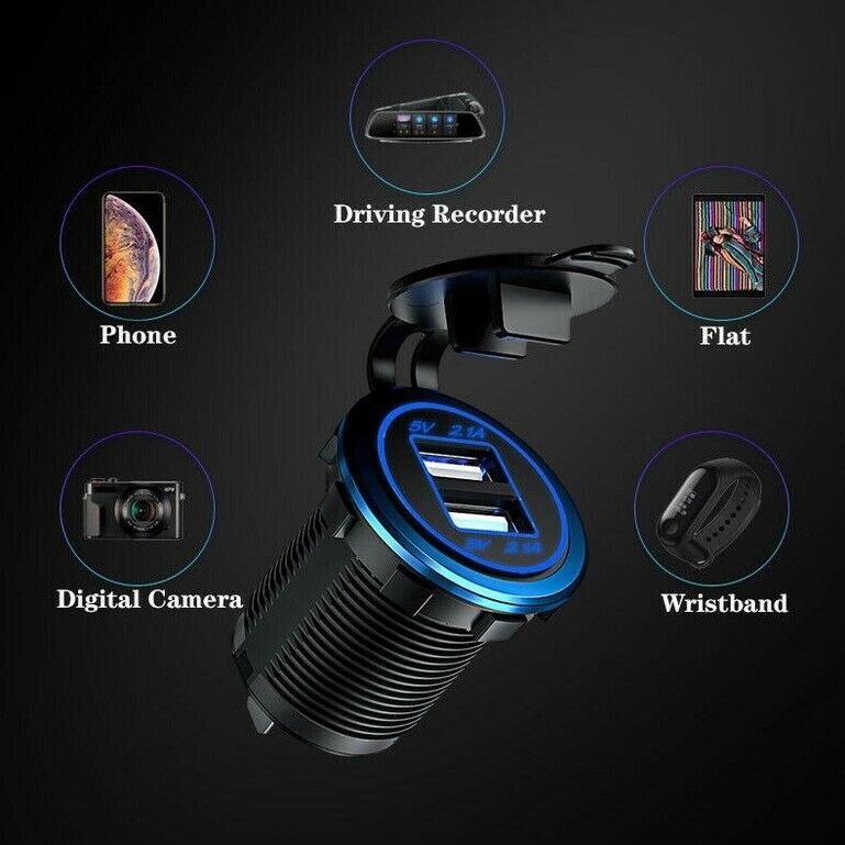 Car Charger Modified Dual USB Mobile Phone Car Fast Charging 12~24v Universal S