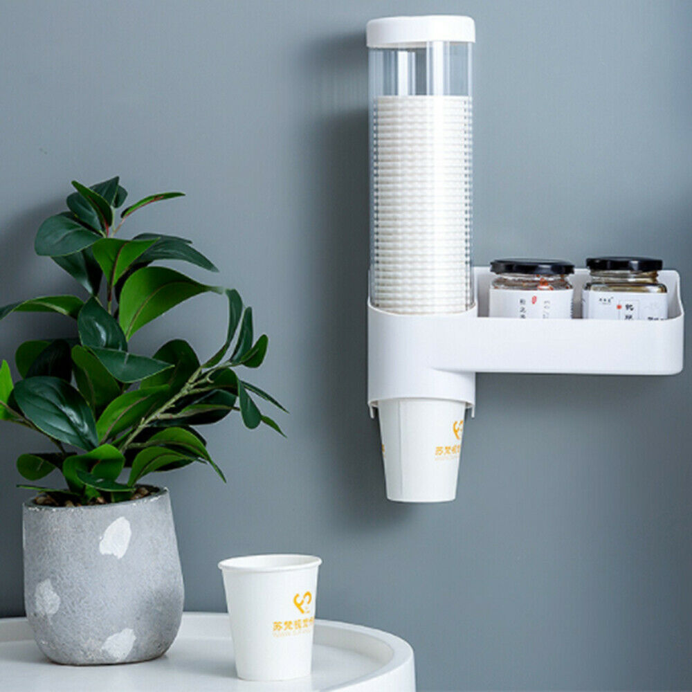 Disposable Paper Cups Dispenser Plastic Cup Holder Automatic Cup Storage Rack