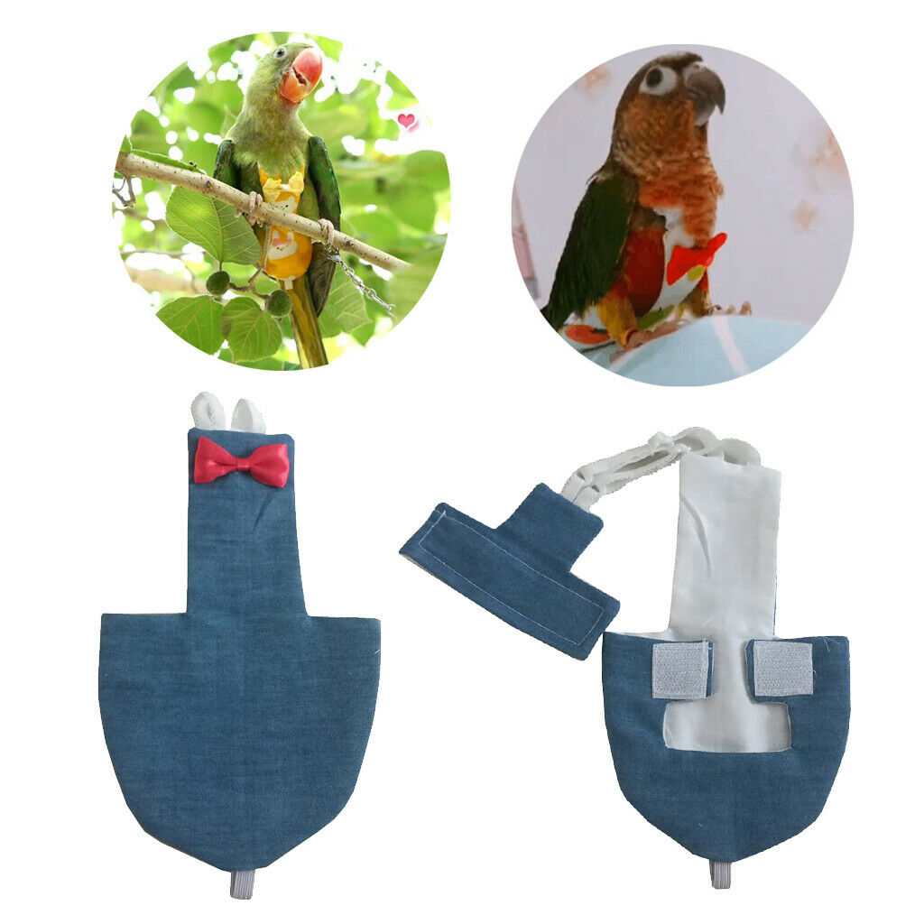 3 Pieces Fabric Breathable Cockatiel Parrot Bird Diaper Nappy Flight Suit - Pet