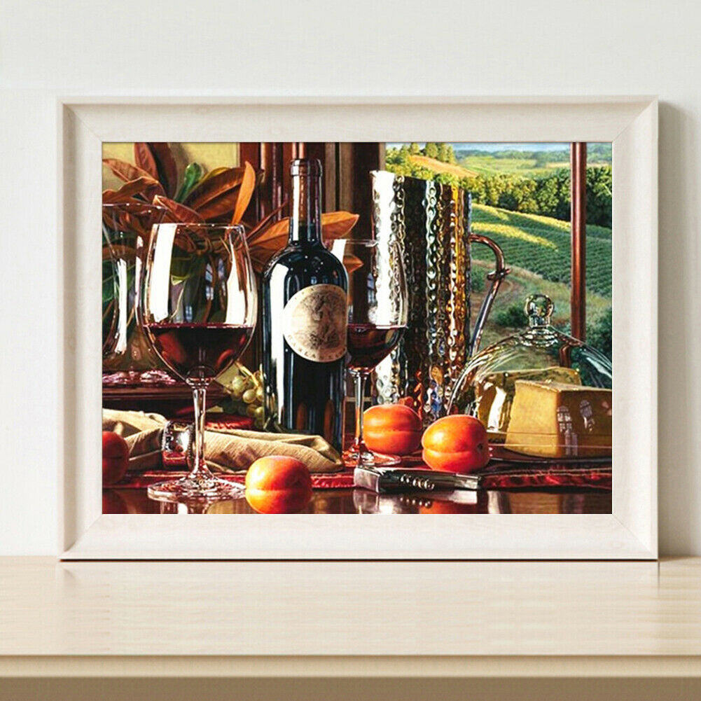 50x40cm Diamond Painting Kits Full Square Red Wine 5D DIY Room Home Decor @