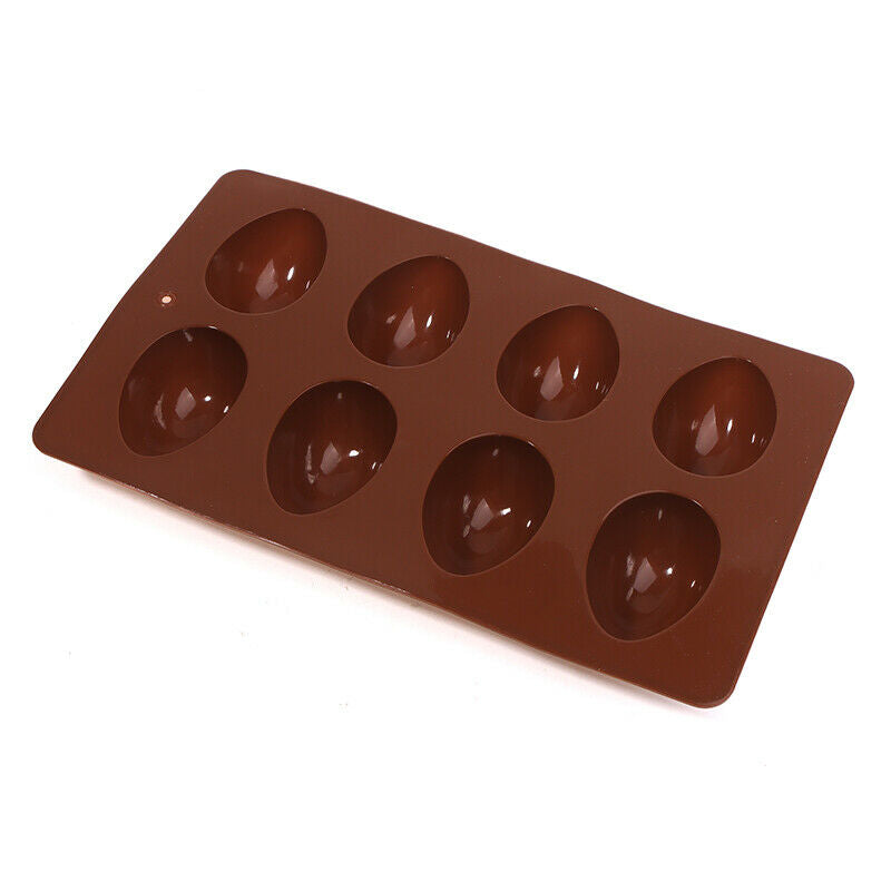 DIY 8 Eggs Shaped Easter Eggs Silicone Baking Mold Pastry Chocolate Puddi.l8