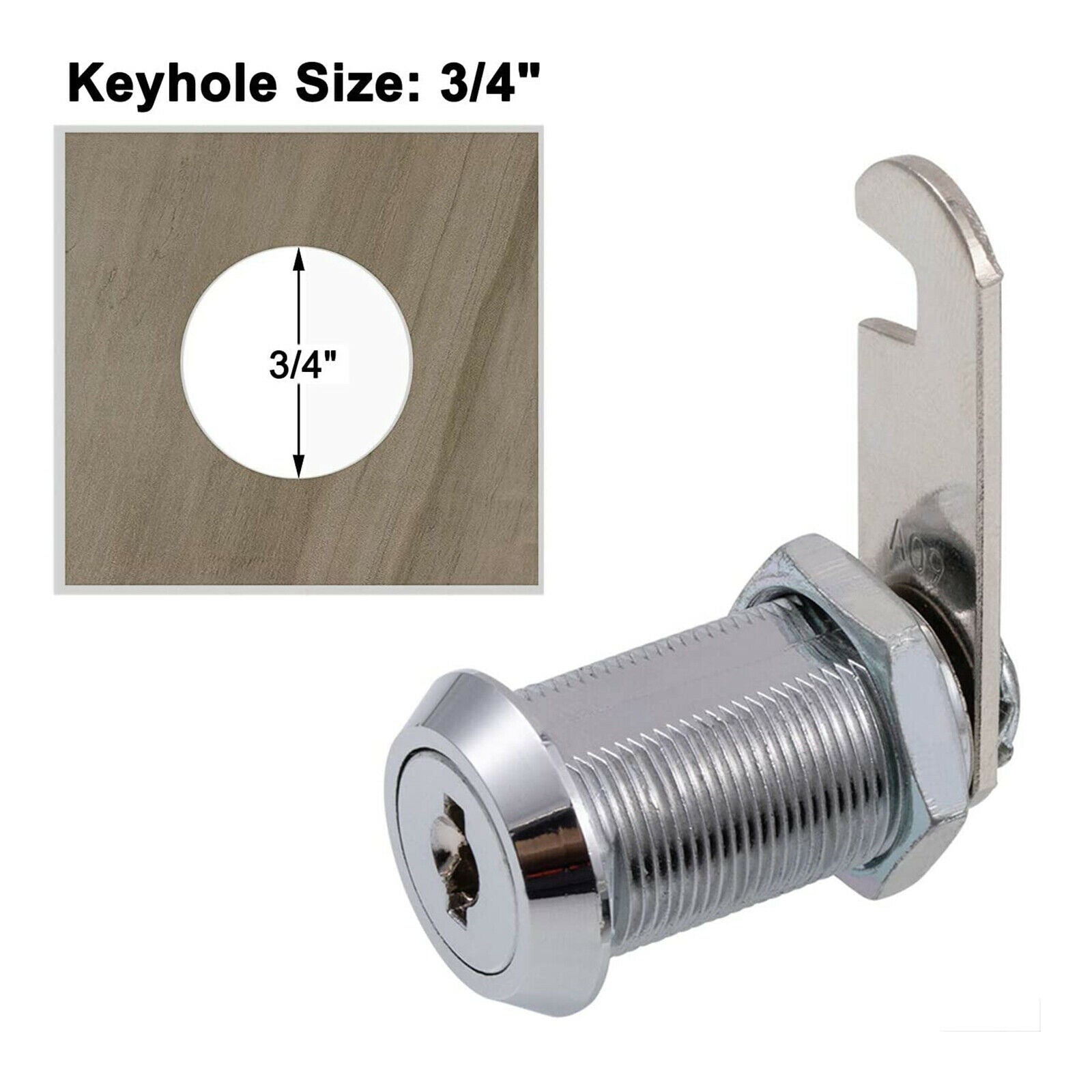 2X 4x Chrome-Finish Cam Lock Set Secure Cabinet Drawer Dresser RV Mailbox Locks