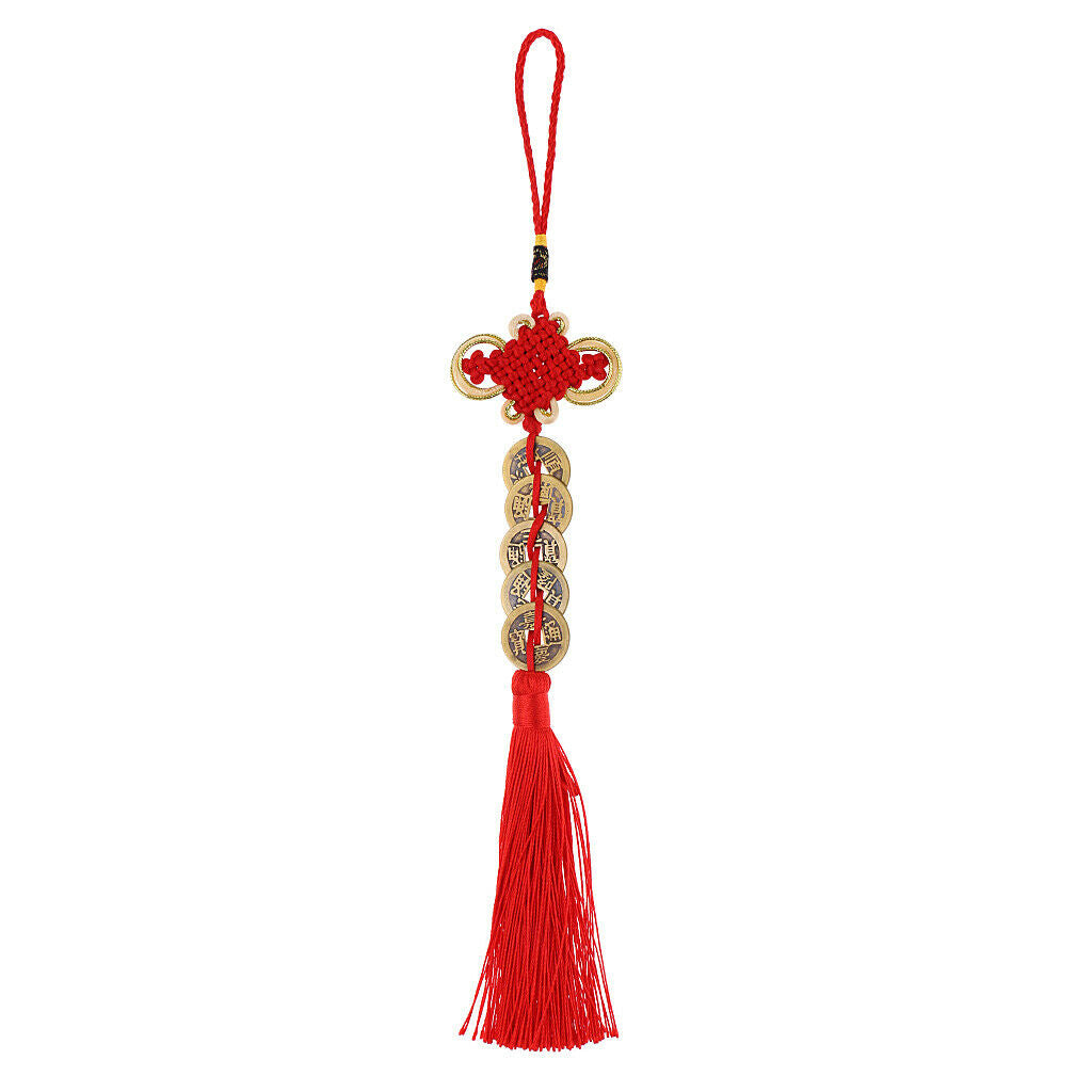 13 "Chinese Knot Tassel Feng Shui Coin Pendant Lucky Amulet Car