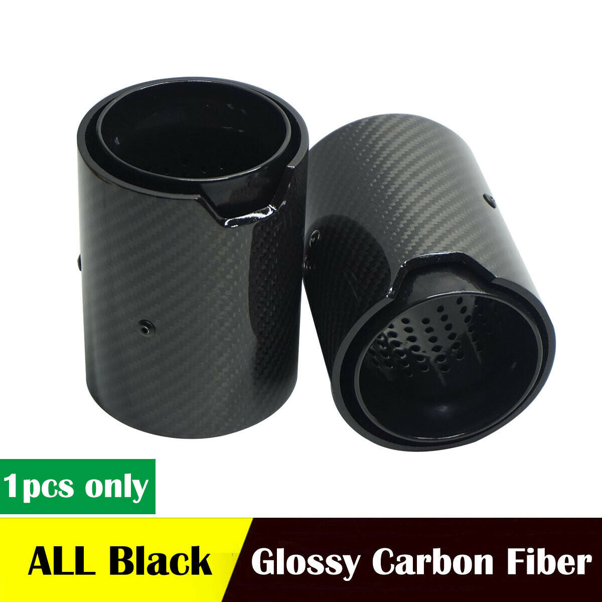 Stainless Steel + Carbon Fiber Glossy Exhaust Pipe 2.7inch INLET 3.6inch OUTLET