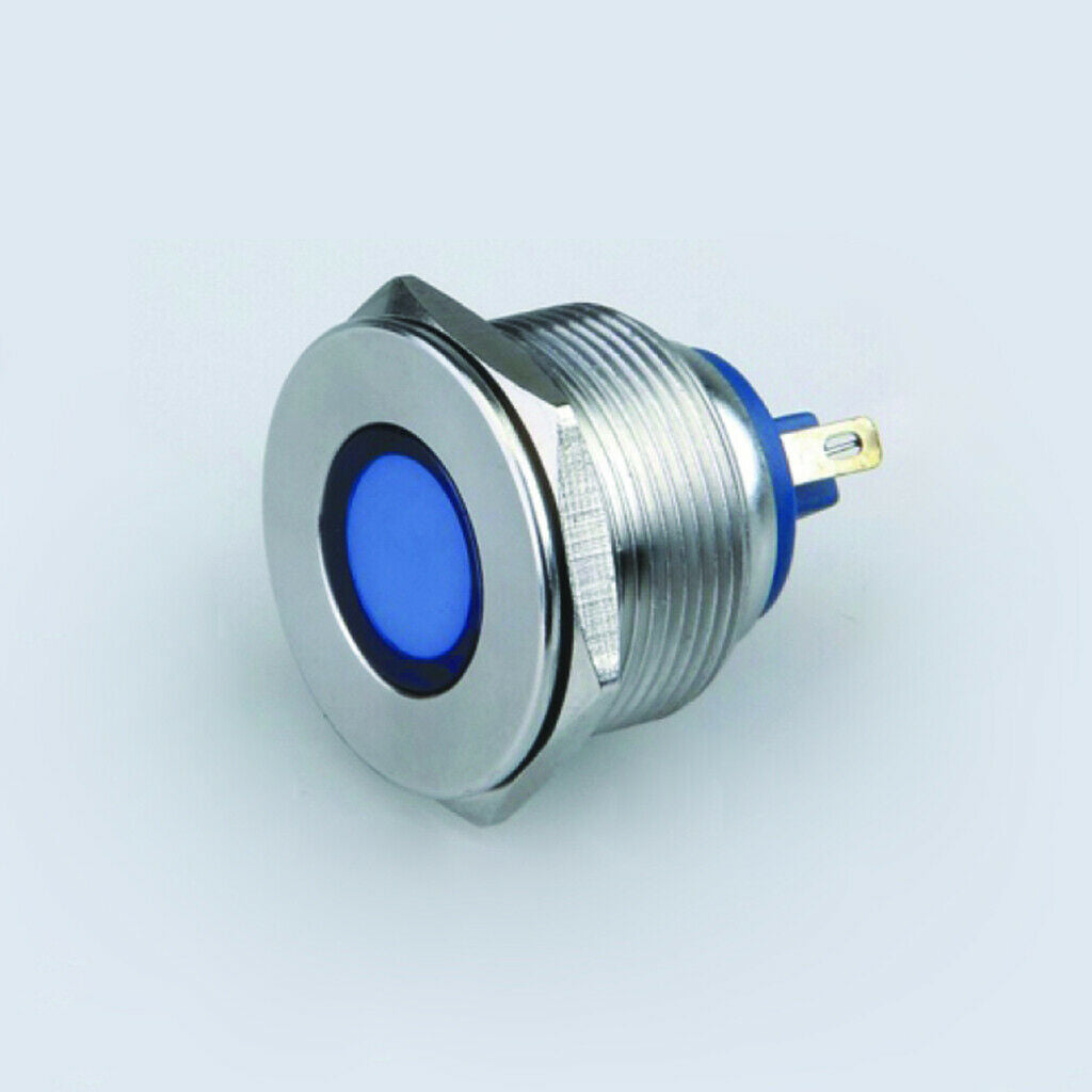 28mm 12V Blue LED IP67 Metal Dash Signal Indicator Light IB28B-FY-D