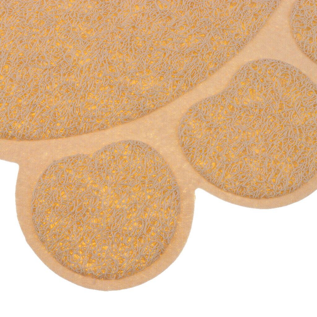 Pet Mat Litter Feeding Pad Plastic Door Skidproof Waterproof Mat Beige